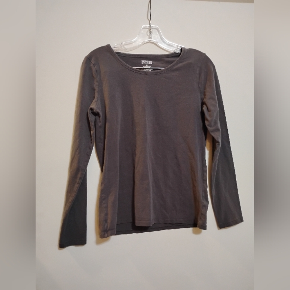 DULUTH TRADING Co. Charcoal Gray Long Sleeve 95%Cotton 5%Spandex Shirt M Junior